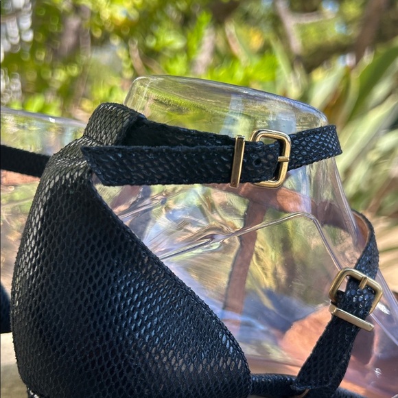 Zilian Portugal Size 39 Navy Faux Snakeskin Heels — Elegant Statement Pumps - Picture 7 of 10